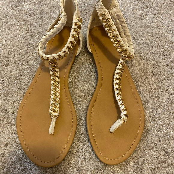 NWT Gold and White Sandals - Picture 7 of 7